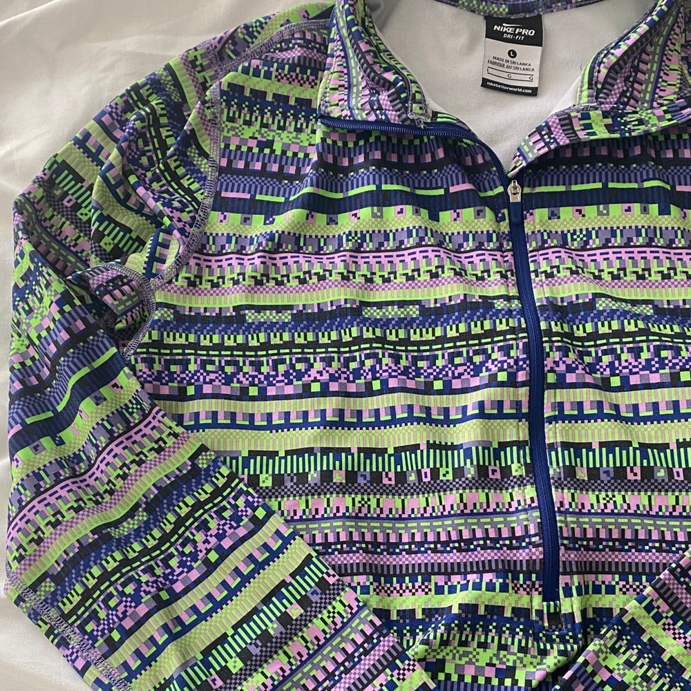 Nike Multicolor Patterned Varsity Jacket Size L - image 3